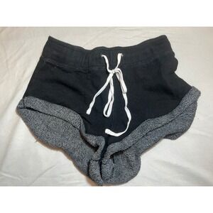 Forever 21 XS Shorts Black Gray‎ Knit Trim Drawstring Waist Casual Womens